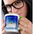 thumbnail image 2 of 3dRose, Beautiful Church, Singing Angels, Winter Scene, Gold, Blue, 15oz Two-Tone Green Mug, 2 of 7