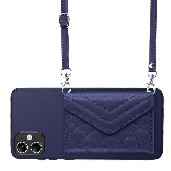 Allytech Galaxy A04E Wallet Case with Shoulder Strap, Luxury PU Leather RFID Blocking Protectve Anti-Scratch Bumper Cards Slots Magnetic Closure Phone Case Cover for Samsung Galaxy A04E, Blue