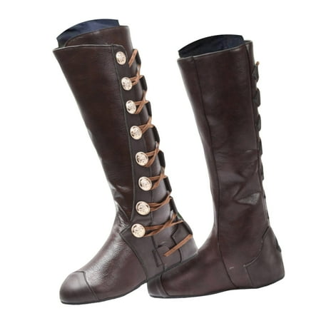 DVKOVI Country Concert Outfits Calf Boots for Women Fashion Women s Shoes Breathable High Heels Retro Zipper Boots Soft Insole Warm Breathable Lining for Ladies Fall Winter Brown 35