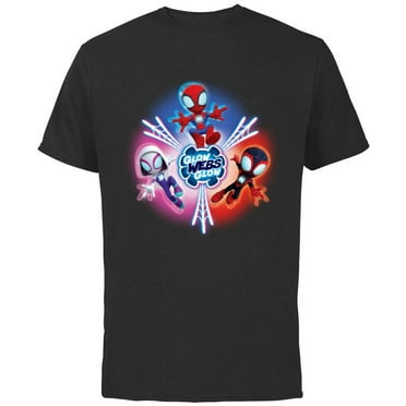Marvel Spidey and His Amazing Friends Glow Webs Glow Icon - Short Sleeve Cotton T-Shirt for Adults - Customized-Black