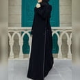 thumbnail image 4 of IDOPIP Women Muslim Abaya Dress Long Sleeve Self Tie Modest Dress Ramadan Eid Prayer Clothes, 4 of 6