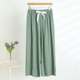thumbnail image 2 of Tnhcen Women's Summer Cotton Sleep Pants Lightweight Loose Fit High Waisted Palazzo with Pockets Breathable Women's Pajama Bottoms M-L, 2 of 3