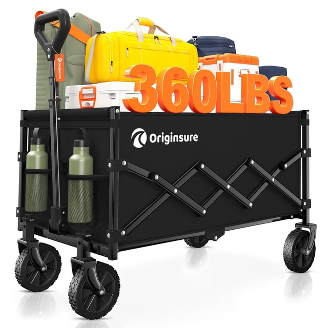 Originsure Chariot Pliable Pliable - Chariot de Plage Pliant Léger, Portable et Robuste avec Roues - Utilitaire d'Extérieur C