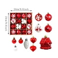 thumbnail image 3 of Christmas Ornament Balls Set, Assorted Multi-Shape Printed Hanging Baubles & Tree Pendants Kit, Xmas Tree Home Party Window Indoor Holiday Decor Red-A, 3 of 7