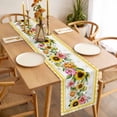 thumbnail image 3 of Sunflower Table Runner - 72 Inch Long, Kitchen Dining Table Runner Dresser Scarves, Pink Yellow Floral Elegant Pastoral Checkered Farmhouse Decor for Coffee Tables Wedding Party Banquet, 3 of 8
