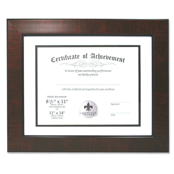 Dual Use Mahogany Faux Burl 11x14 Certificate Picture Frame with Double