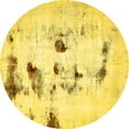 thumbnail image 1 of Ahgly Company Machine Washable Indoor Round Solid Yellow Modern Area Rugs, 8' Round, 1 of 4