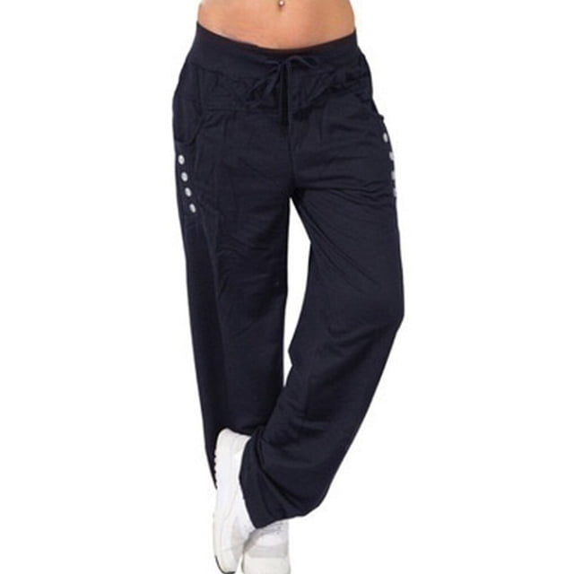 Guardoinrt Pantalon Ample pour Femmes, Multicolore / Bleu Foncé, 3TG