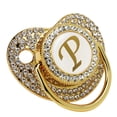 thumbnail image 3 of Chupete Baby Bling con clip dorado y letra curvada con funda antipolvo para recién nacidos (letra P), 3 of 14