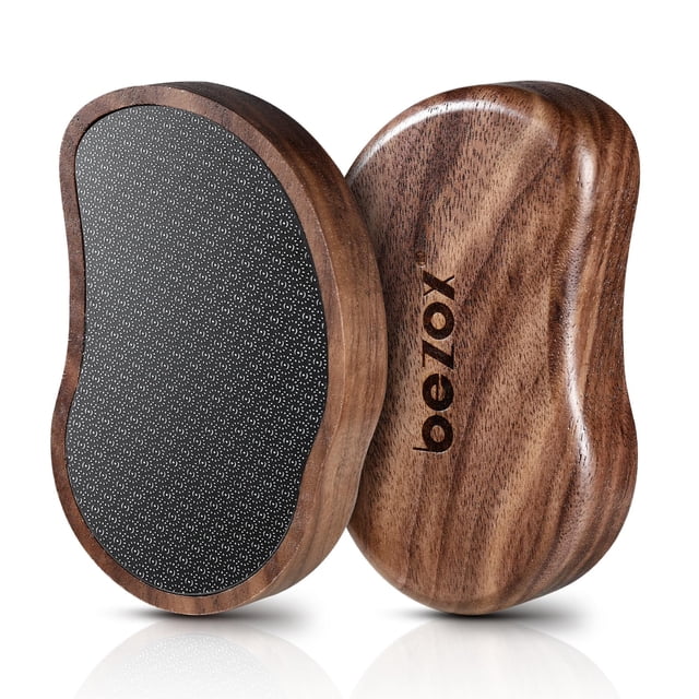 Fregadora de pies BEZOX, nanovidrio, piedra pómez, mango de madera de nogal