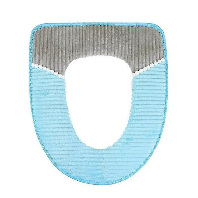Funda de asiento de inodoro suave y gruesa, cojín de asiento de inodoro de tela lavable, fácil instalación, alfombrilla para asiento de inodoro, funda universal