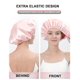thumbnail image 3 of Gorros de ducha con forro de rizo, gorro de ducha grande de triple capa, gorros de ducha reutilizables para cabello largo y grueso, impermeables, lavables, suaves para el cuidado del cabello, 3 of 5