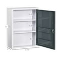 thumbnail image 3 of BNHHYYDS Bathroom Medicine Cabinet with Shelves Inside & On Door, Locking Medical Cabinet for Child & Pet Safety, First Aid Bathroom Wall Cabinet, White and Gray, 3 of 8