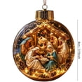 thumbnail image 3 of TACILIP Home Decor, 1PC Nativity Scene Christmas Ornament Clear Ball Holy Birth Of Hanging Ornament Religious Christmas Tree Decor Acrylic Manger Scene Bauble With Warm Light, Womens Gifts, 3 of 7