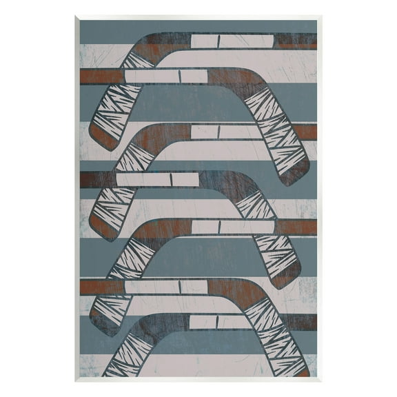 Stupell Industries Crossed Hockey Sticks Sports Painting Unframed Art Print Wall Art, 10 x 15