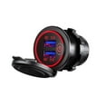 12V QC3.0 Dual USB Car Fast Charger Socket Power Outlet LED Waterproof