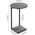 thumbnail image 3 of Round C-Shaped End Table - Small Space Sofa Side Table - Grey Finish, 3 of 7
