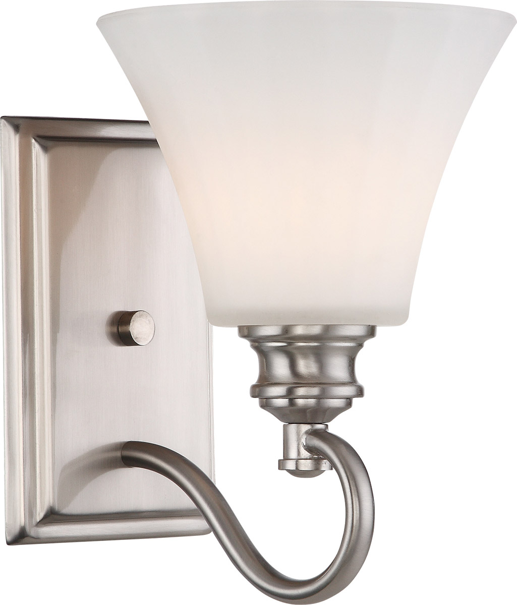 Bathroom Vanity 1 Light With Brushed Nickel Finish LED Bulb Type 7 inch 8.5 Watts