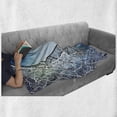 thumbnail image 6 of Abstract Soft Flannel Fleece Throw Blanket, Psychedelic Twisted Tree Branches with Ornate Spiral Lines Graphic Style Print, Cozy Plush for Indoor and Outdoor Use, 50" x 60", Blue Black, by Ambesonne, 6 of 6