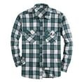 thumbnail image 2 of BiZtdJrK Men's Casual Flannel Shirts Fall Winter Long Sleeve Button Down Plaid Western Shirt Jackets Going Out Tops with Pockets Green M, 2 of 4