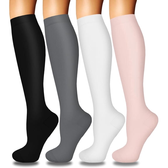UZMOG 4Pairs Compression Socks for Women & Men,Best Support for Cycling Athletic Hiking Running