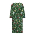 thumbnail image 4 of Yuyamidu Colorful Light Womens Robes Christmas Ladies Loungewear Lightweight Robe for Women Green Bathrobe Soft Sleepwear Size M, Xmas Night Gown for Sleep Spa, 4 of 7