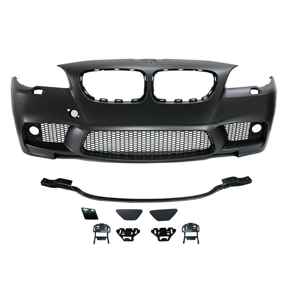 Ikon Motorsports Compatible with 11-16 5-Series F10 Sedan M5 Style Front Bumper Cover with Fog Cover - PP