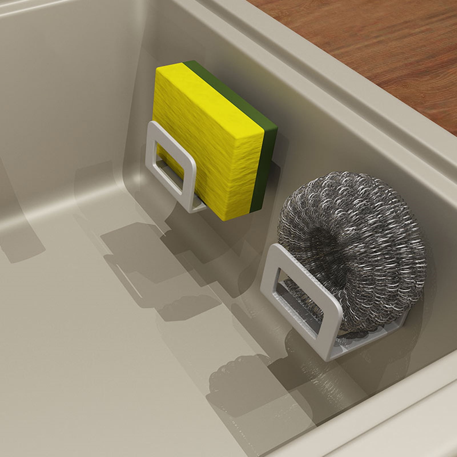 Washranp Sink Sponge Holder,Wall-mounted Punch-free Rust-Proo Drain ...