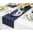 thumbnail image 6 of Linen Table Runner 48 Inch - Navy/Silver Shimmer Border Decorative Table Runner 14 x 48 Inch - Festive Edge, Handcrafted and Machine Washable, 6 of 6