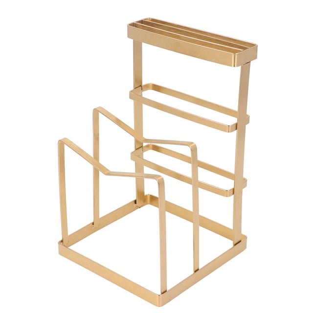 Cutting Board Organizer, Stainless Steel Cutting Board Holder Rack Multifunctional Large Capacity Pot Pan Lids Rack Storage Stand for Kitchen Cabinets and Countertops, No Drill