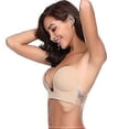 thumbnail image 3 of Sujetador push up sin tirantes, adhesivo, con escote en U profundo, invisible y sin espalda para mujer, 3 of 5