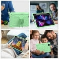 thumbnail image 3 of Compatible with iPad Pro 11 2022/2021/2020/2018/Air 4/Air 5, Case for Kids Boy Girl Gift, Cute Butterfly Wings Kickstand Shockproof Silicone Heavy Duty Rugged Cover with Shoulder Strap - Green, 3 of 7