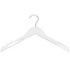 NAHANCO 25017 17" Wooden Shirt Hanger, High Gloss White (Pack of 100)