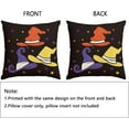 thumbnail image 4 of Halloween Pillow Covers 18x18 Set of 2 Colorful Witch Hat Star Decorative Throw Pillow Covers Fall Halloween Cushion Cases for Home Sofa Couch Farmhouse Decorative, 4 of 6