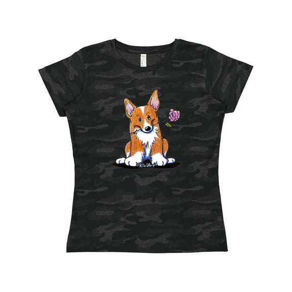 Inktastic Flower Corgi Women's T-Shirt