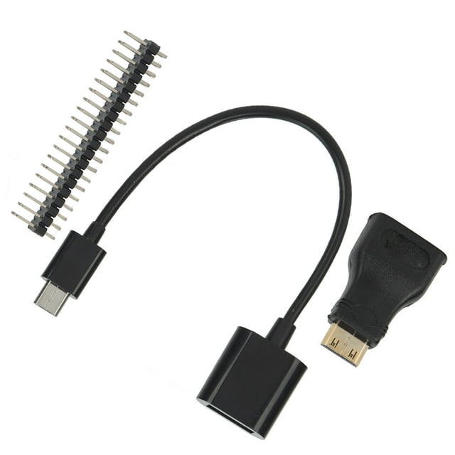 3-in-1 ABS Expansion Kit for Raspberry Pi Zero/Zero W: Includes HD Adapter, Micro USB to USB Female Cable & 40-Pin GPIO Header - Expands USB, HD Port & GPIO Interfaces, Supports HD Displays & USB