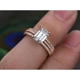 thumbnail image 6 of 2 Ct Man made diamond moissanite & Man made diamond moissanite Trio Bridal Ring Set with 18k Gold Plating, 6 of 6