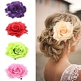thumbnail image 5 of Women Bride For Prom Parties Flowers Brooch Bride Rose Hairpin Rose Headdress MINT GREEN, 5 of 8
