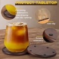 thumbnail image 5 of Wood Coasters with Metal Holder,  Set of 6 Walnut Wooden Coaster Tabletop Protection for Drinks Coffee Table Home Kitchen Office Bar Living Room Decor Housewarming Gifts Wedding Party, 4 Inch, 5 of 6