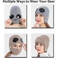 thumbnail image 3 of Unisex 3-in-1 Thermal Beanie with Detachable Mask & Neck &Goggle Cover for Skiing,Windproof for Outdoor Men & Women, 3 of 4