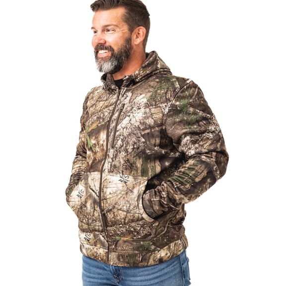 Realtree Men's High Pile Fleece Jacket - APX Camo Hunting Outerwear