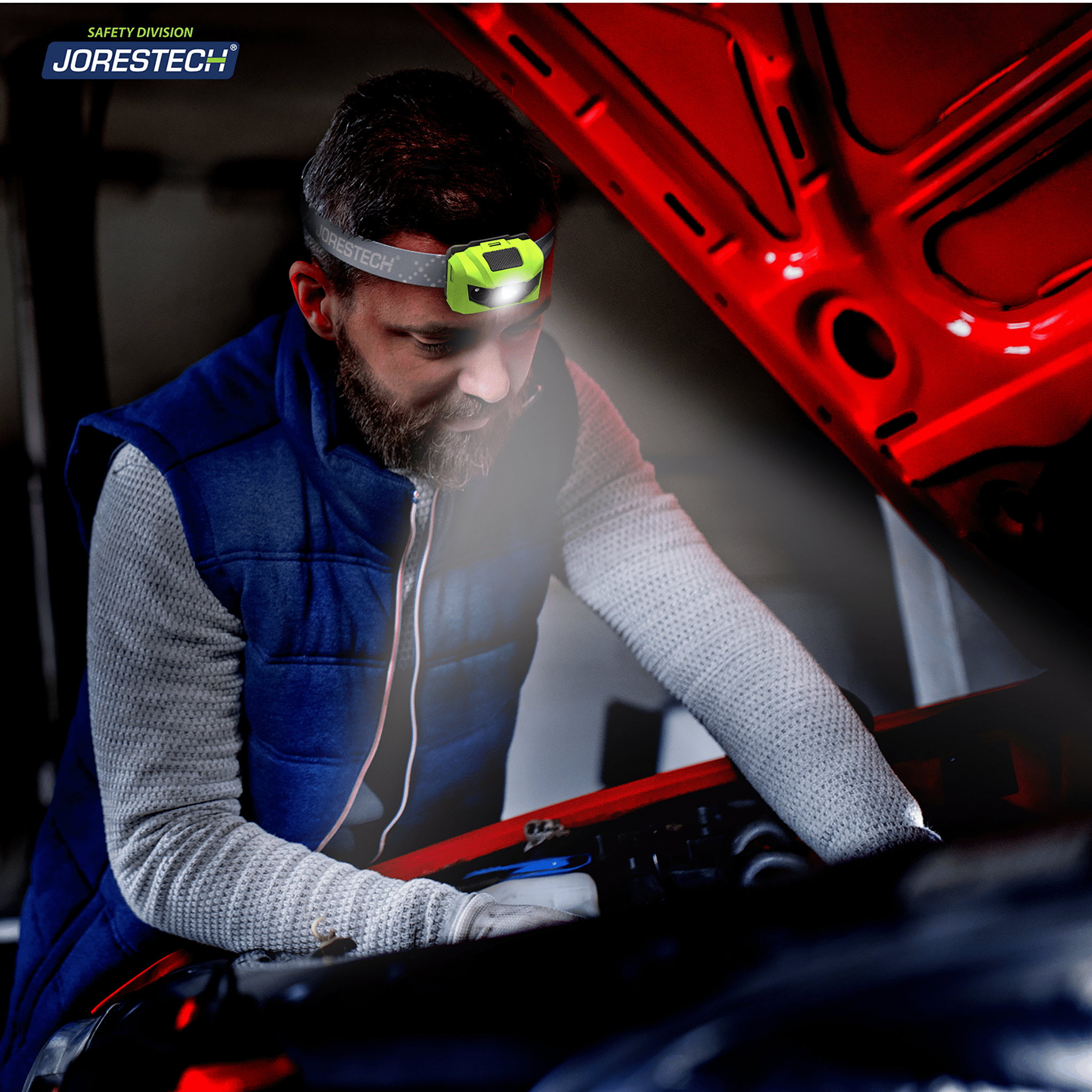 JORESTECH LED Water Resistant Headlamp Flashlight (Lime, 6 Units)