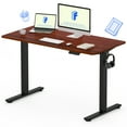 thumbnail image 3 of FLEXISPOT 48"x30" Home Office Height Adjustable Standing Desk with Hooks, Ergonomic Electric 2-Stage Stand Up Computer Desk, Black and Mahogany, 3 of 8