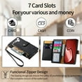 thumbnail image 5 of ETFAST Wallet Leather Phone Case For Samsung Galaxy AA52 A42 A32 A22 A12 Multi Card Zipper Phone case, 5 of 9