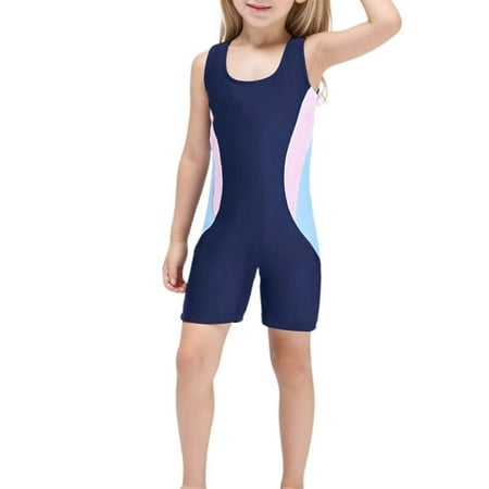 Toimothcn Girl s Bathing Suit Sleeveless Casual Patchwork Color 2 Piece Bikini Set Quickly Dry Cover Up Swimwear 9-10 Years