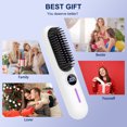 thumbnail image 5 of MOONORAH Cordless Hair Straightener Brush with Anion for Women, Electric Portable Ceramic Hot Straightening Comb for Travel with LCD Display & Hair Clips, Fast USB Rechargeable, Anti-Scald, White, 5 of 13
