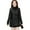 Black, variant on Autumn Winter Women Jacket Thickened Fleece Faux Leather Patchwork Dual-sided Reversible Mid Length Plus Size Pockets Double-breasted Notch Collar Overcoat