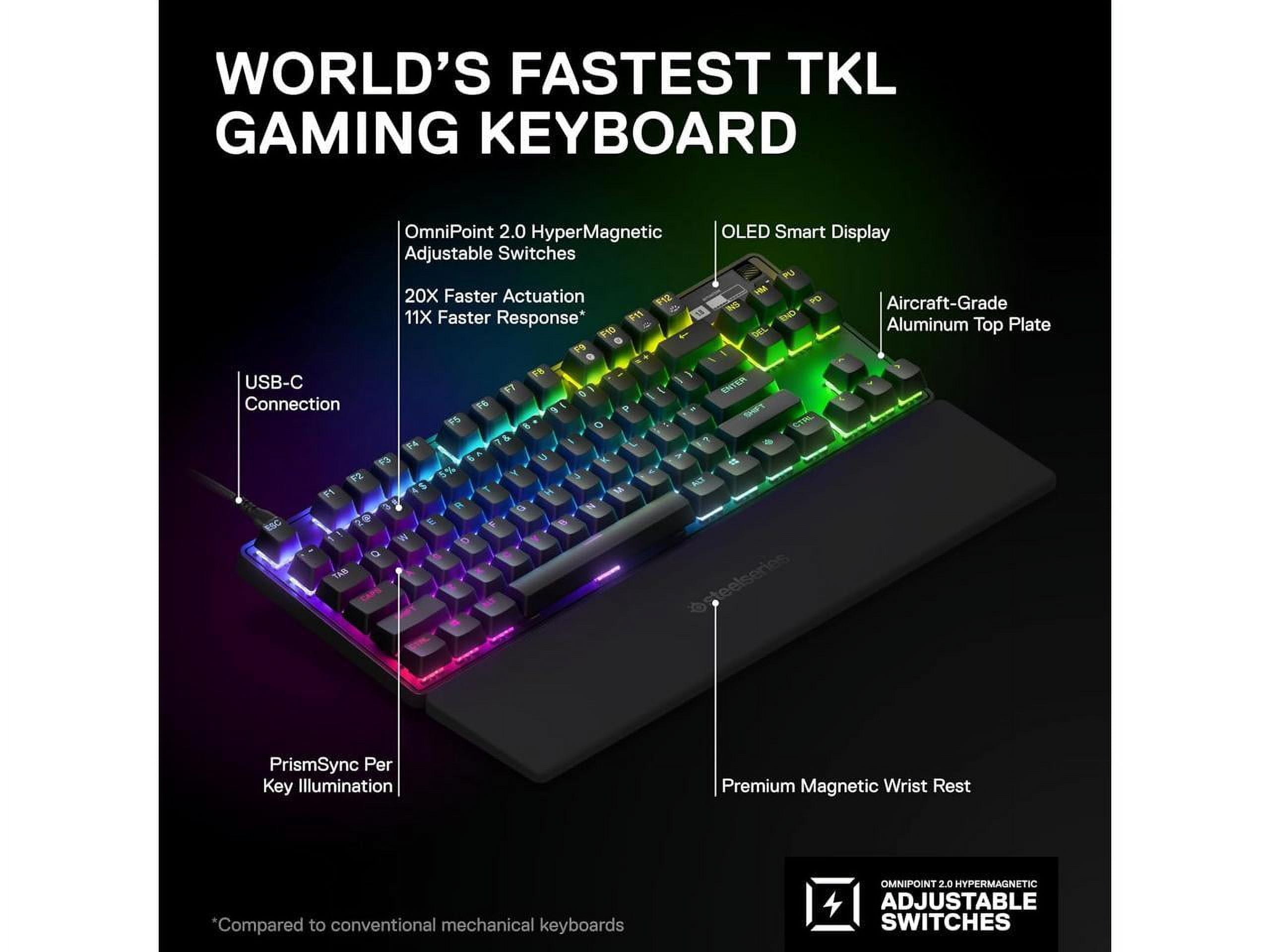 SteelSeries Apex Pro TKL Wired RGB Mechanical Gaming Keyboard, 2023 64856