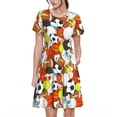 thumbnail image 1 of Disketp Colorful Balls para Vestido de Manga Corta para Mujeres, Vestidos de Verano para Mujeres, Casual y Holgado para la Playa, 1 of 6