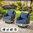thumbnail image 3 of Giantfurnni Outdoor High Back Wicker Swivel Rocker Chairs Set of 2 for Patio, Porch, Balcony & Deck, 3 of 8